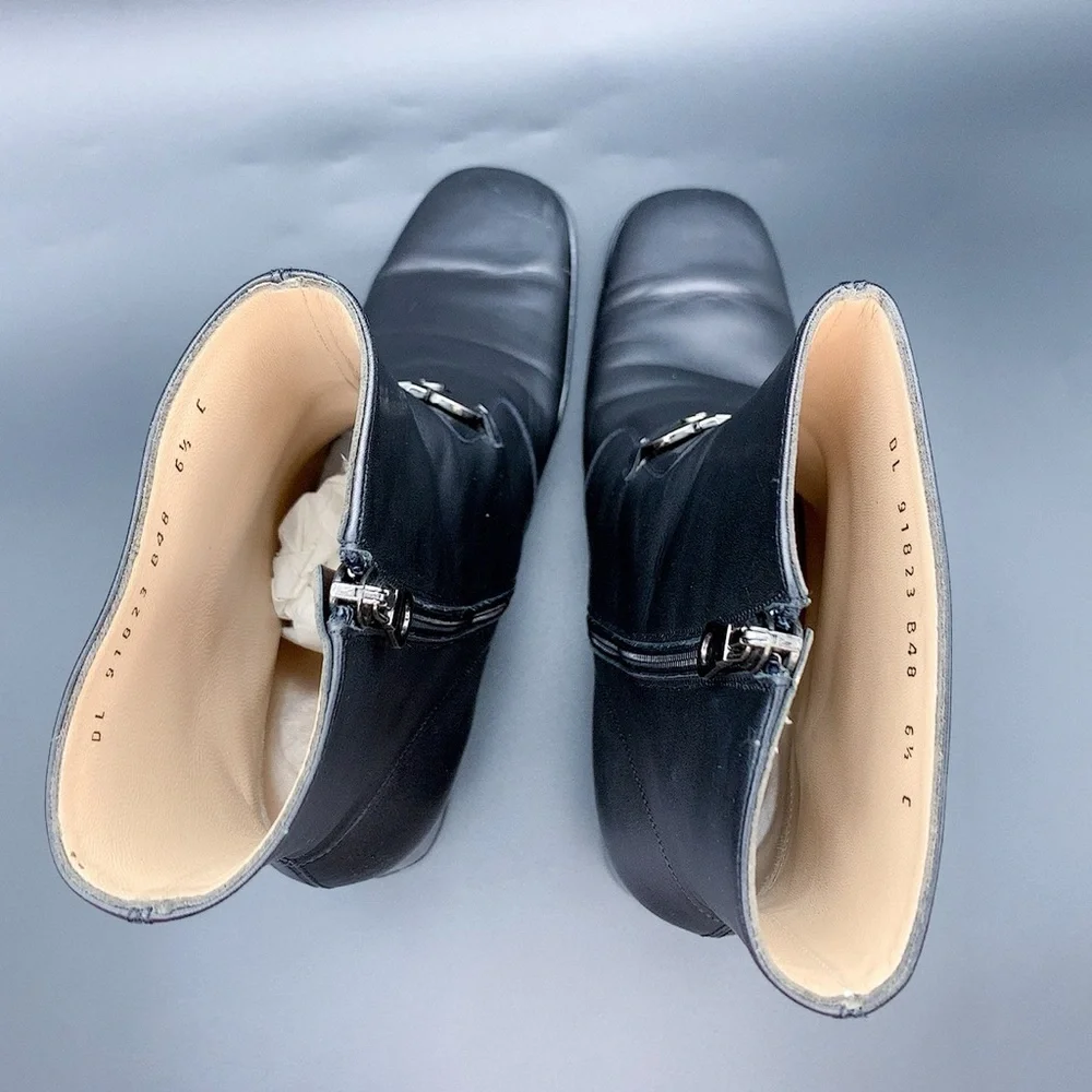 Salvatore Ferragamo Black Zippered Ankle Boots - Picture 6 of 16